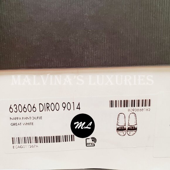 GUCCI SHOES MENS ORIGINAL WHITE LEATHER RUBBER SLIDE SANDAL w WEB sz 8G 8.5 US - Picture 15 of 15